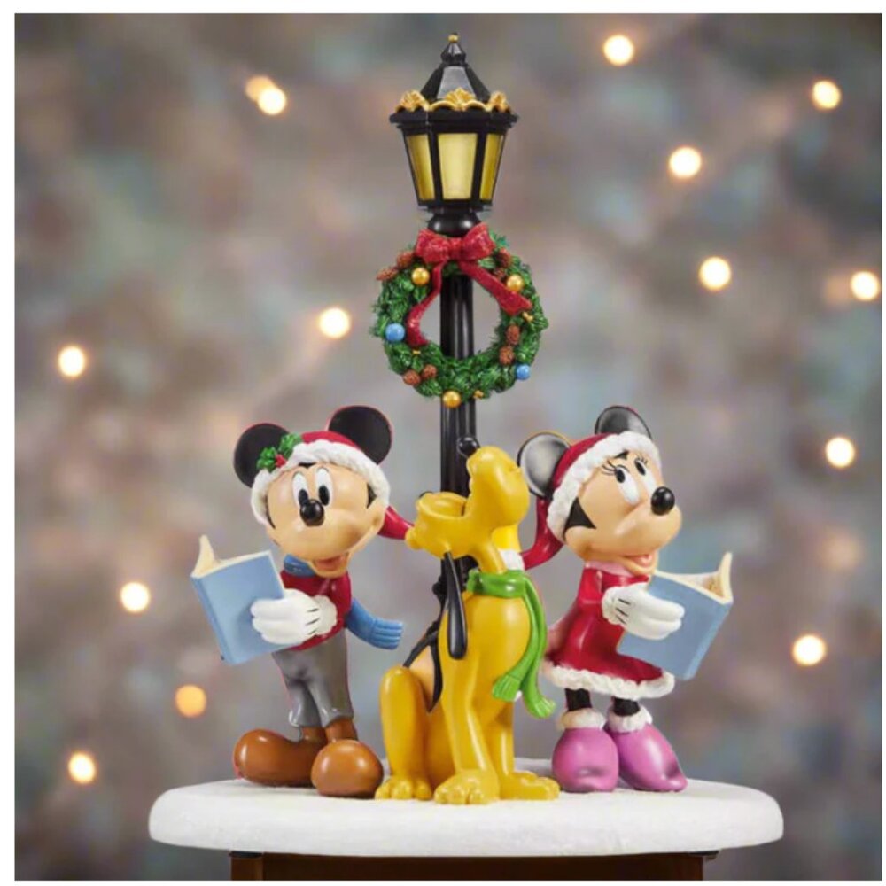Disney Holiday Carolers Trio Mickey Minnie Goofy Light Up Musical Christmas Deco